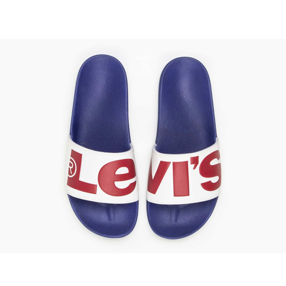 LEVI'S ανδρικές παντόφλες 231548-794-351 ΛΕΥΚΟ-ΚΟΚΚΙΝΟ – Karidis Shoes